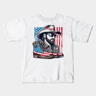 Toby Keith Hat And Shoes With Patriotic Accents Kids T-Shirt